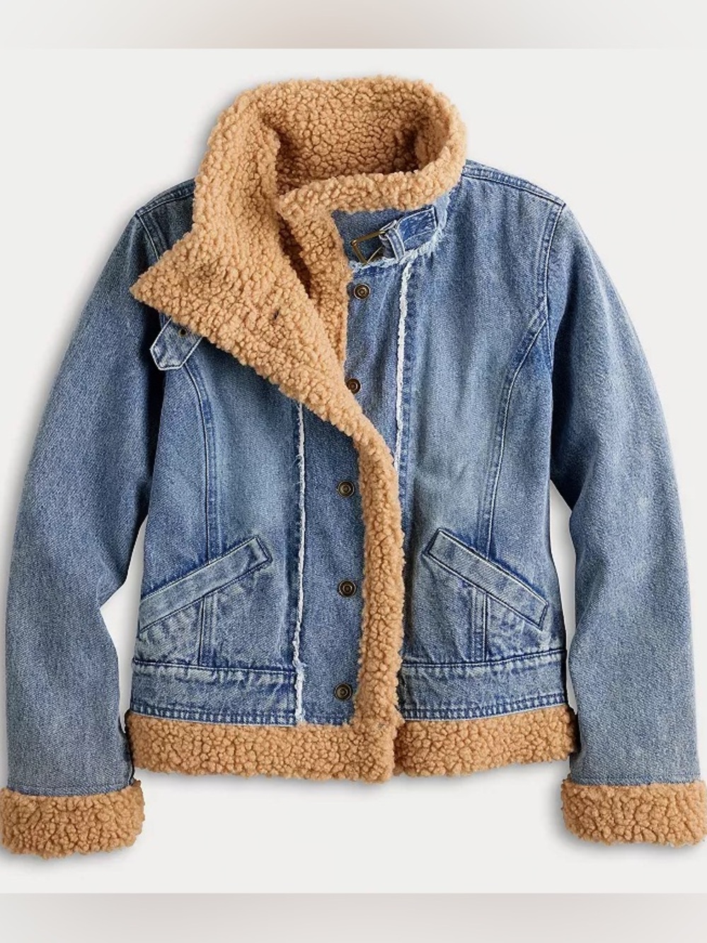 Sherpa Trim Denim Jacket - Like New!